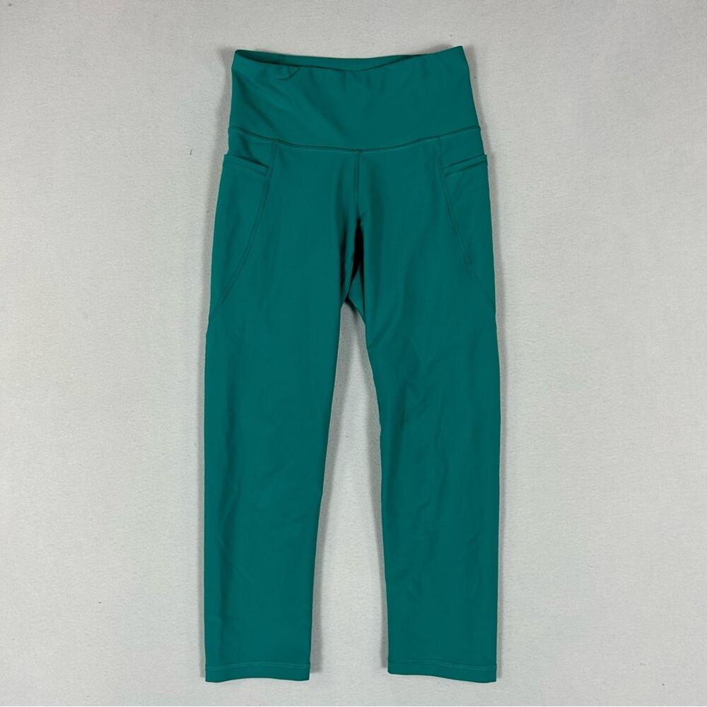 Old Navy Teal Elevate Leggings Women’s Small Pockets High Rise Crop Length